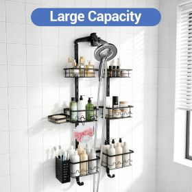 Extra Large Shower Caddy Hanging, Rust-Resistant Shower Organizer Hanging, 3 Tier Height-Adjustable Over the Head Caddy, Rack with Soap Basket (B Extra Large Shower Caddy Hanging, Rust-Resistant Shower Organizer Hanging, 3 Tier Height-Adjustable Over the Head Caddy, Rack with Soap Basket (B